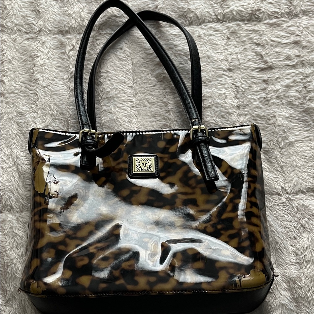 Anne Klein Brown and Black Animal Print Tote